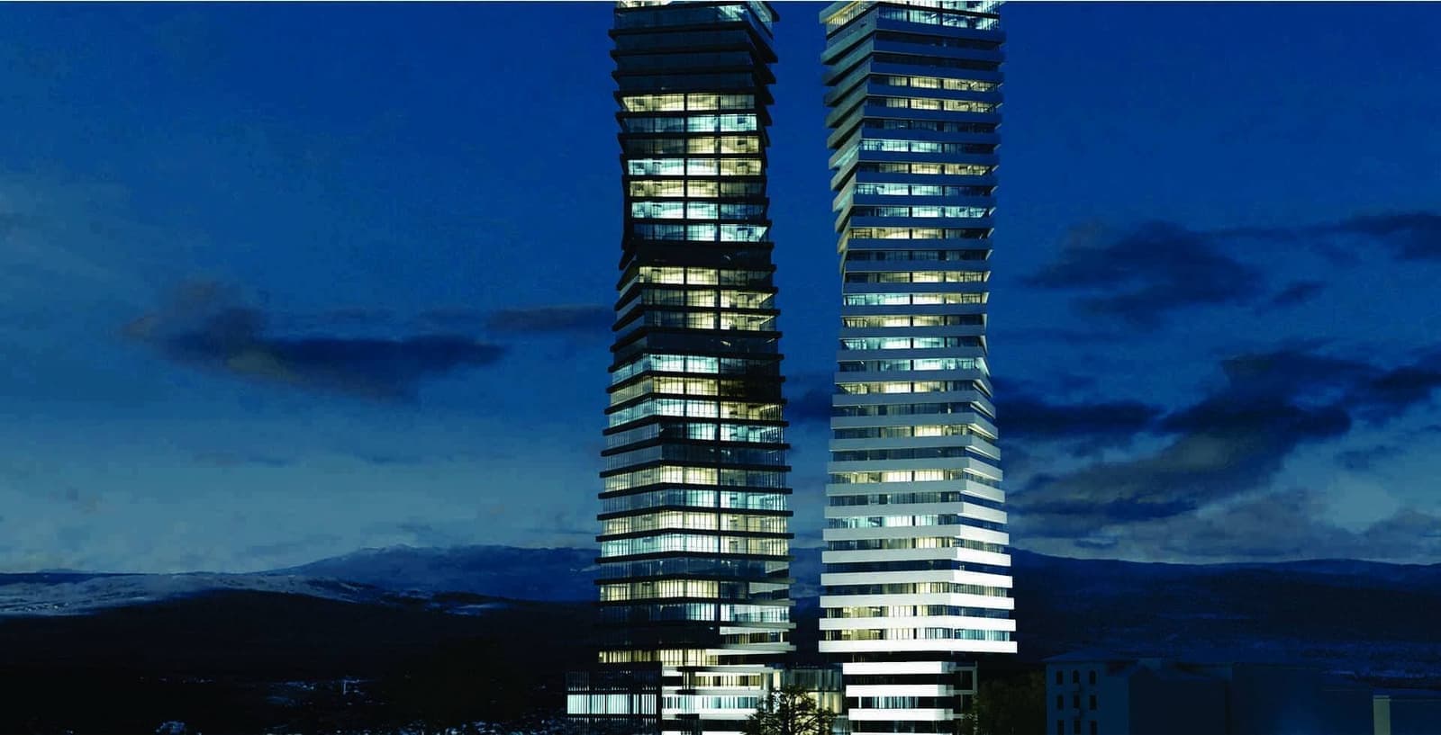 Axis Towers in Tbilisi skyline