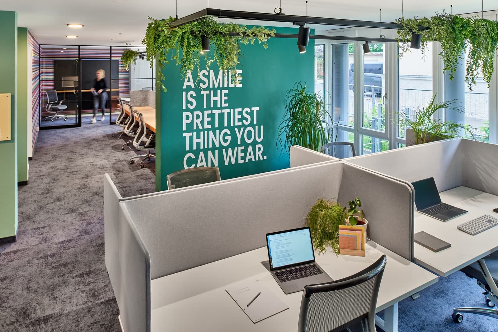 Modern coworking and remote work environment